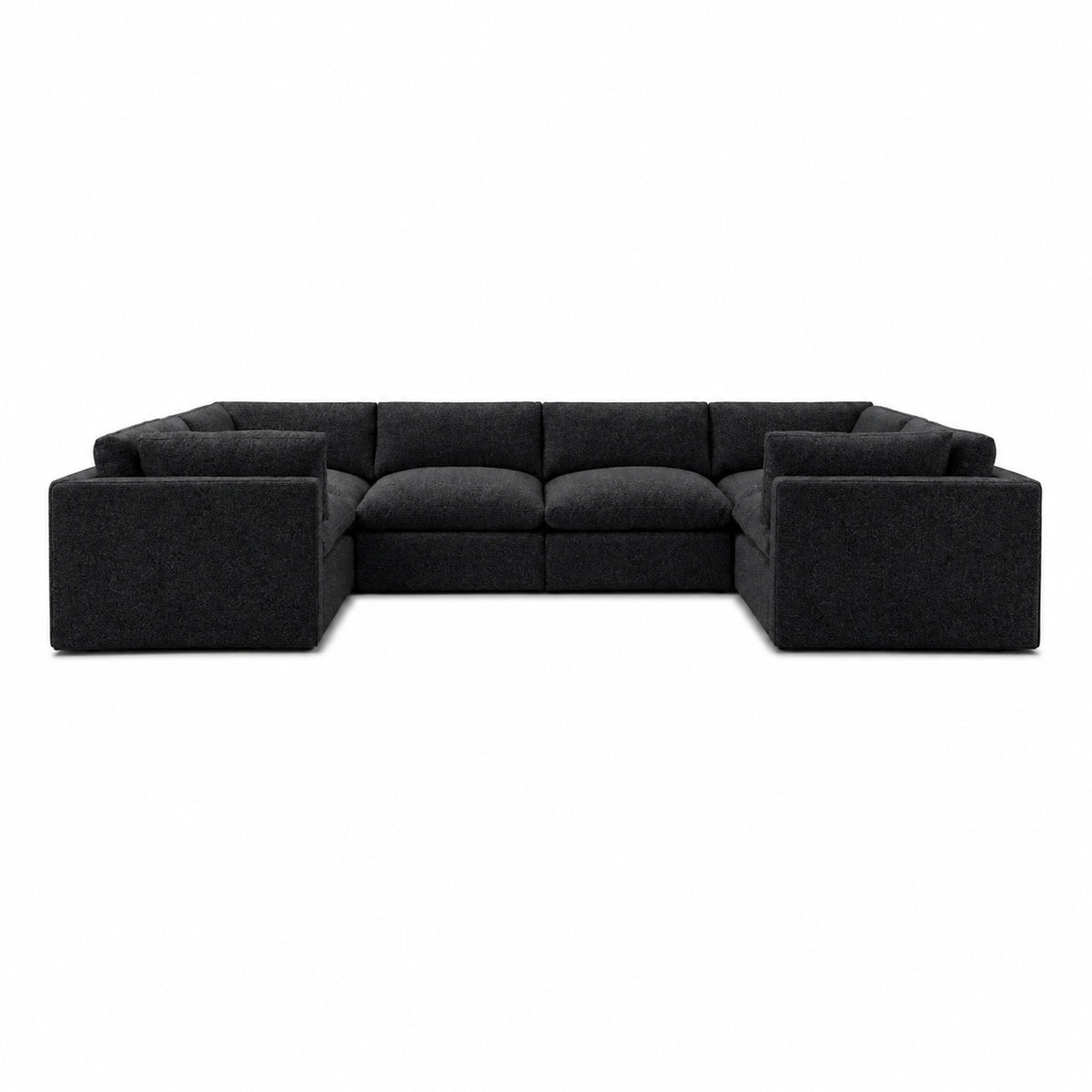 Bellano Grand U-Shape Sofa — Bouclé Midnight — Pillow — Extra-soft fibre & feather