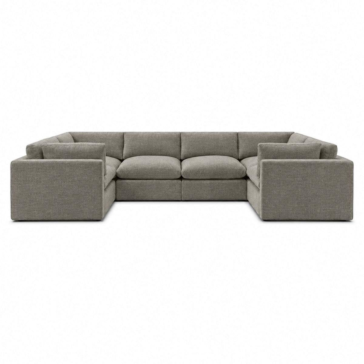 Bellano Grand U-Shape Sofa — Luxe Chenille Crimsy Truffle — Pillow — Extra-soft fibre & feather