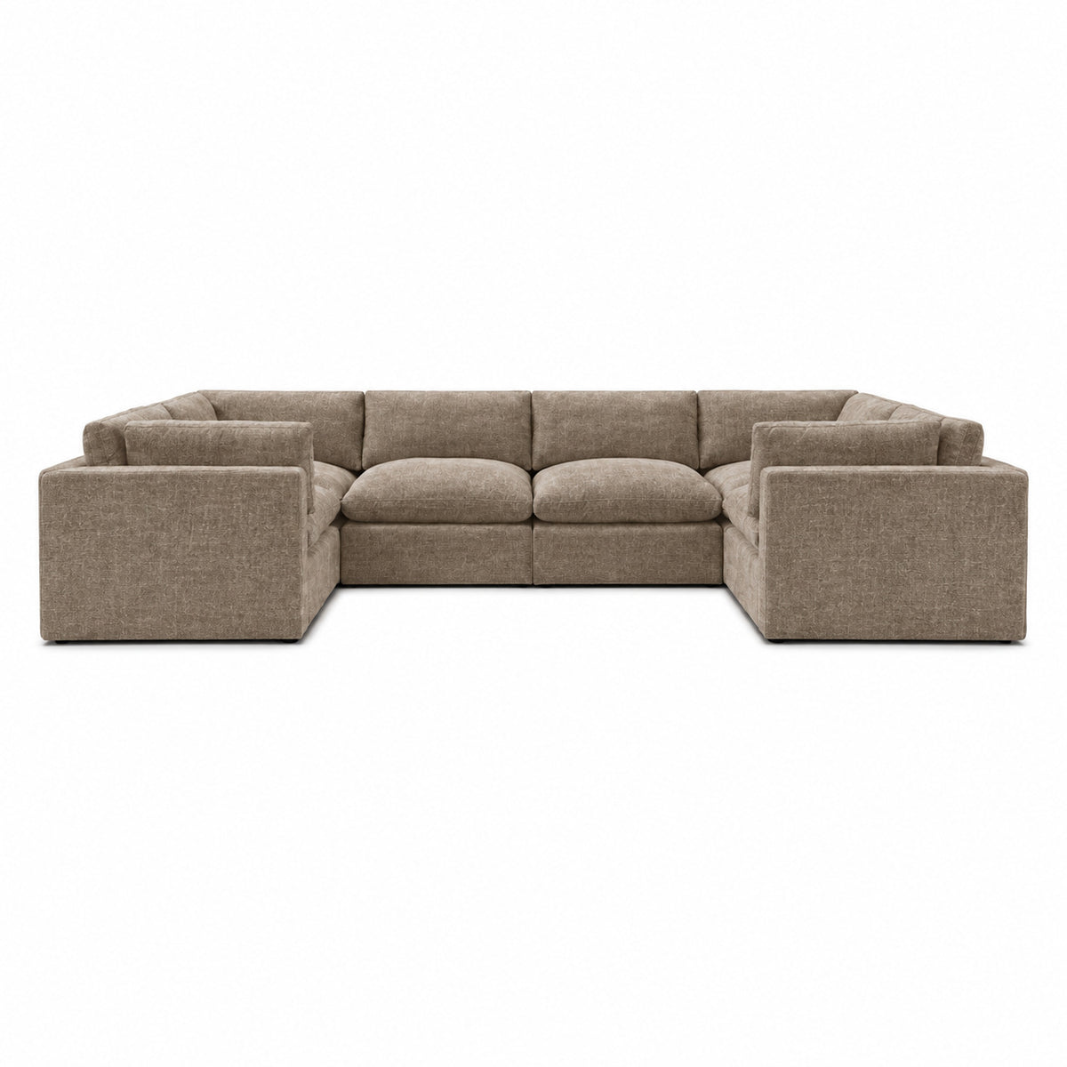 Bellano Grand U-Shape Sofa — Luxe Chenille Mocha — Pillow — Extra-soft fibre & feather