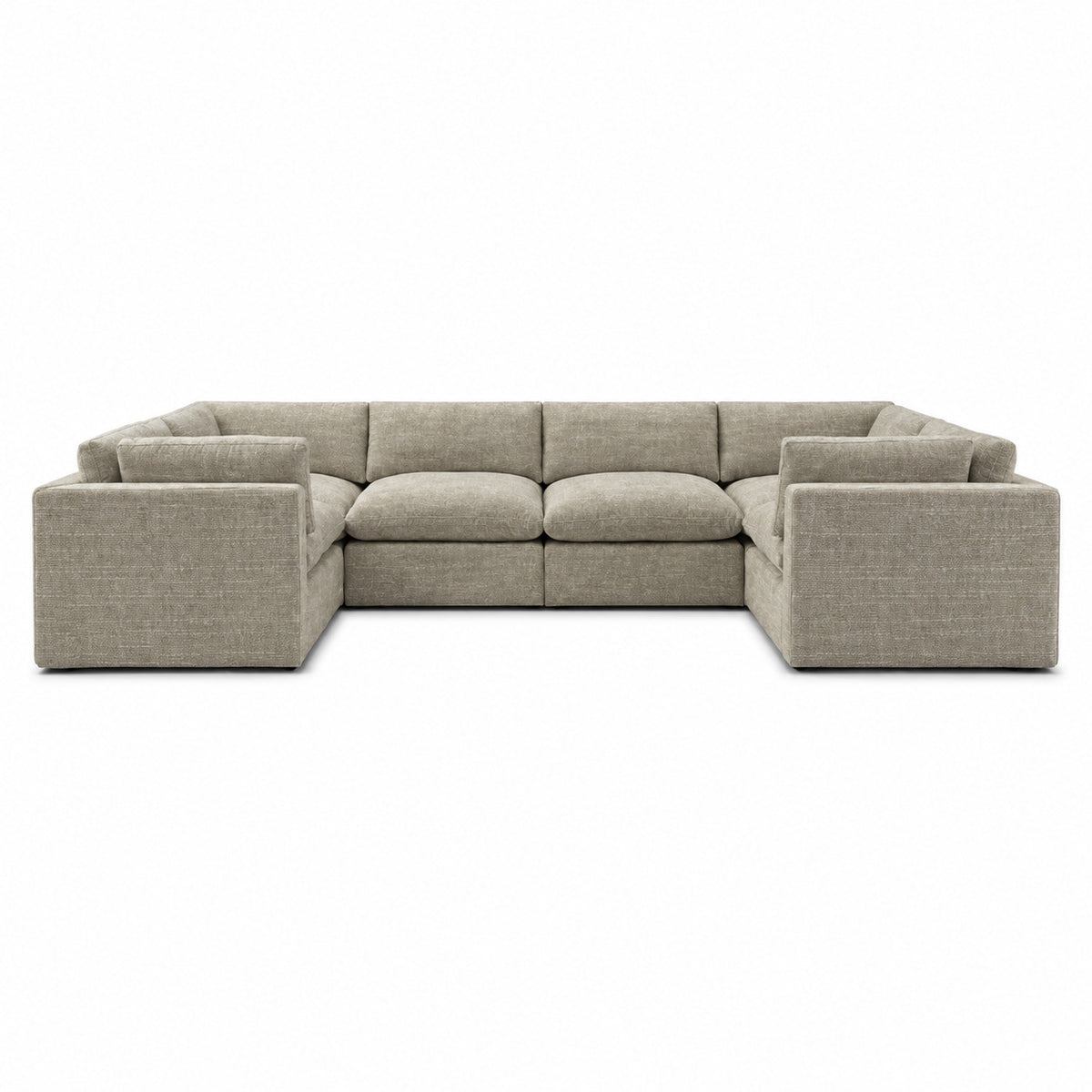 Bellano Grand U-Shape Sofa — Luxe Chenille Summer Beach — Pillow — Extra-soft fibre & feather