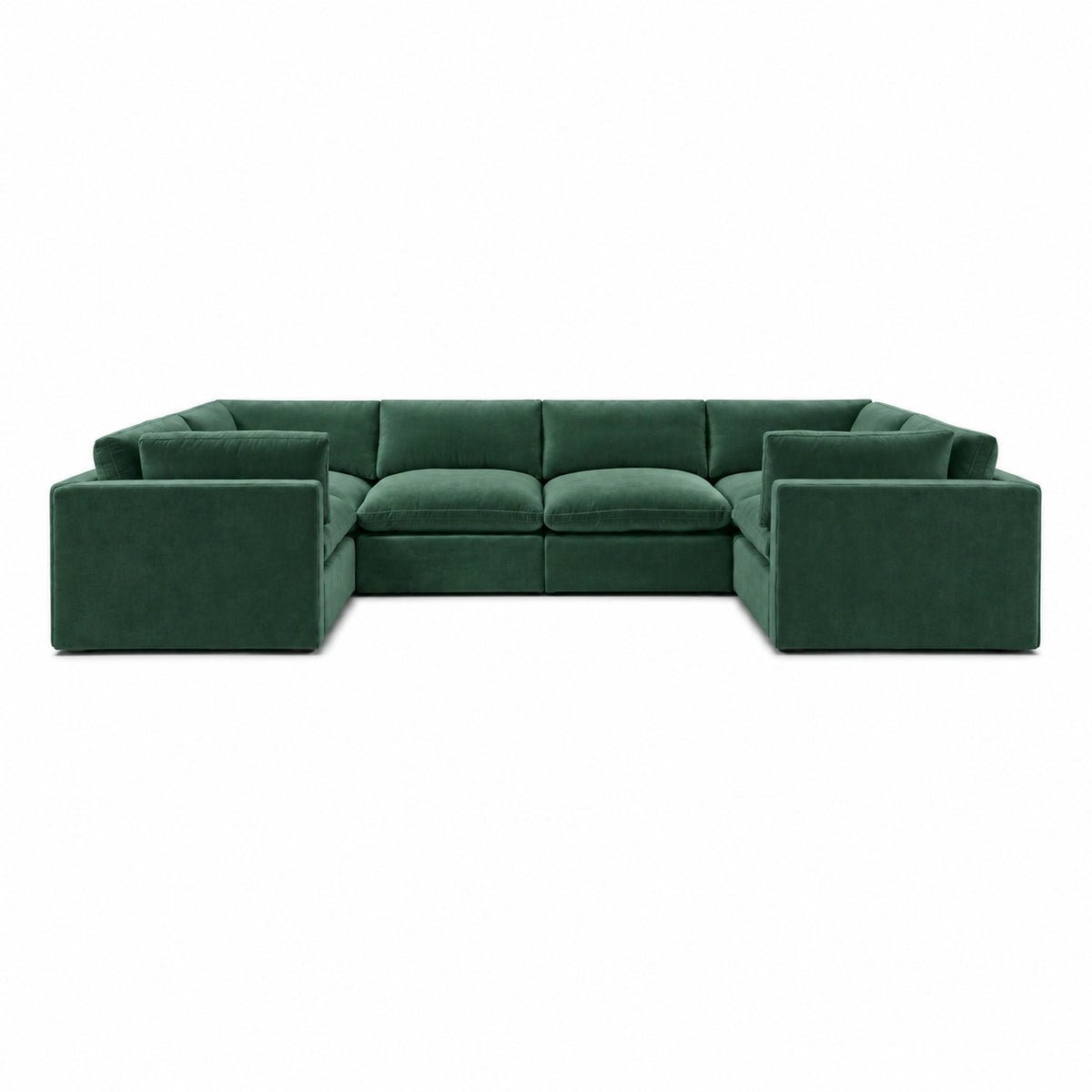 Bellano Grand U-Shape Sofa — Plush Velvet Emerald — Pillow — Extra-soft fibre & feather