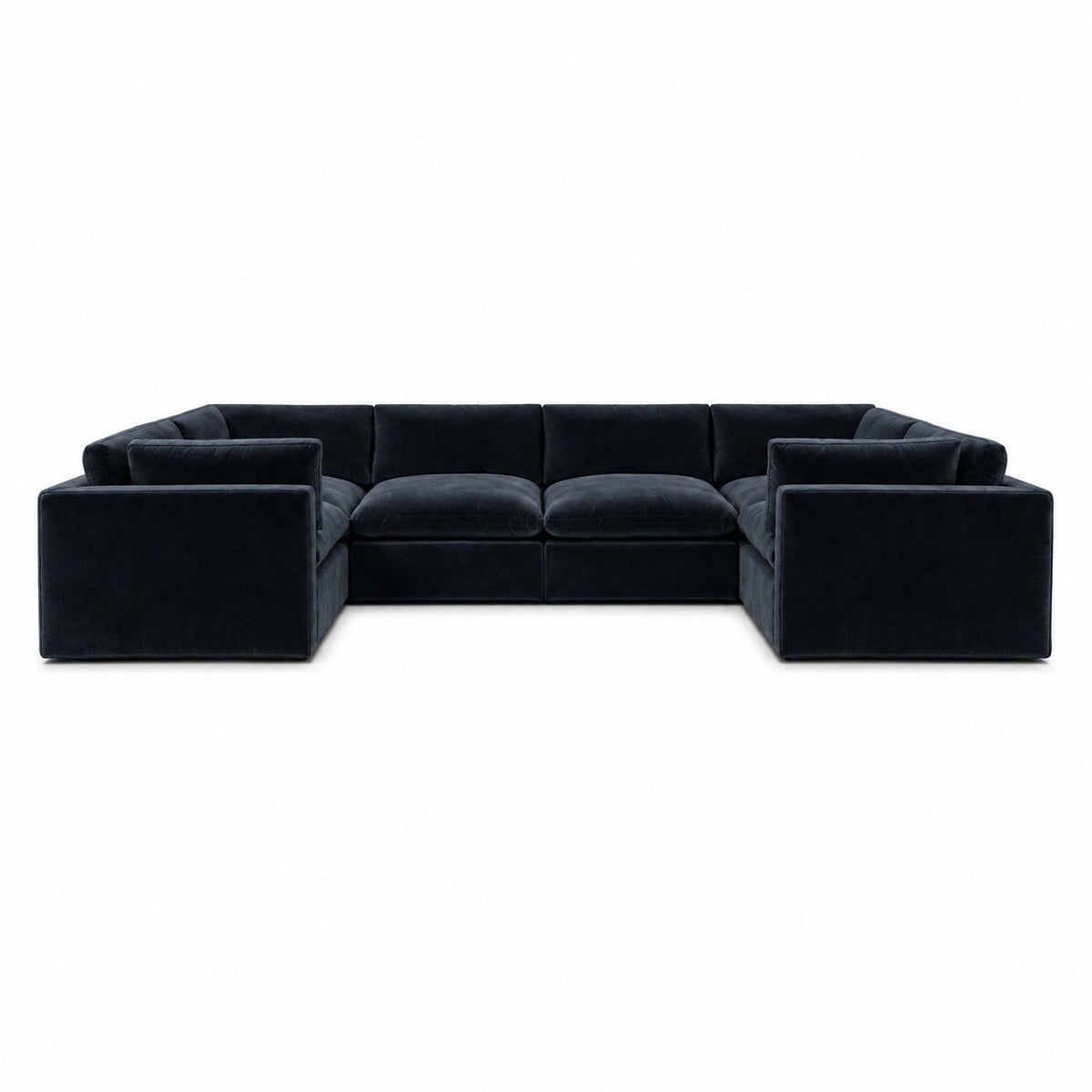 Bellano Grand U-Shape Sofa — Plush Velvet Midnight Noir — Pillow — Extra-soft fibre & feather