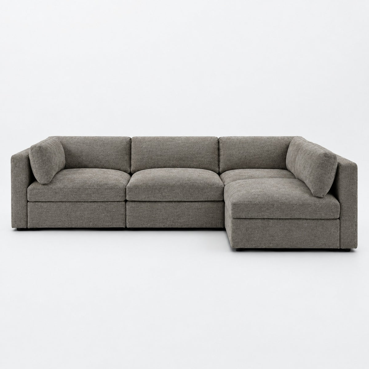 Bellano L-Shape Sofa — Luxe Chenille / Crimsy Truffle / Box — Supportive memory foam — plain background