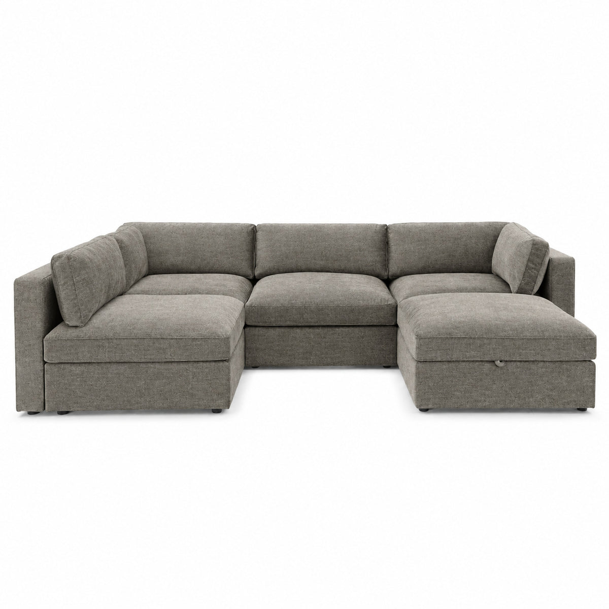 Bellano Large L-Shape Sofa + Storage Ottoman — Luxe Chenille Crimsy Truffle — Box — Supportive memory foam
