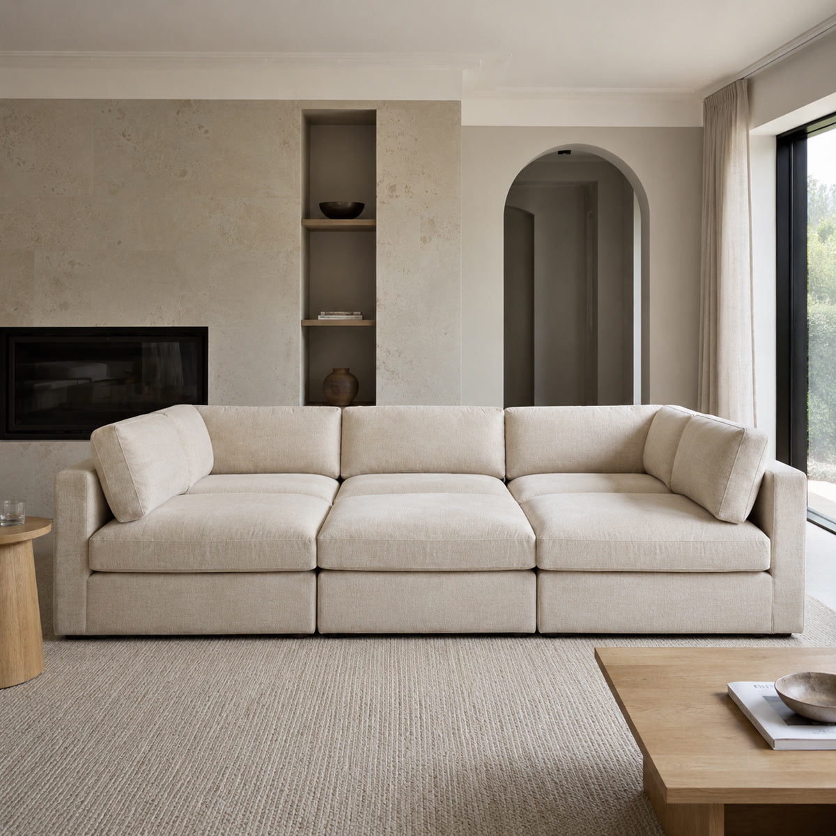Bellano Pit Cinema Sofa in a light contemporary living room