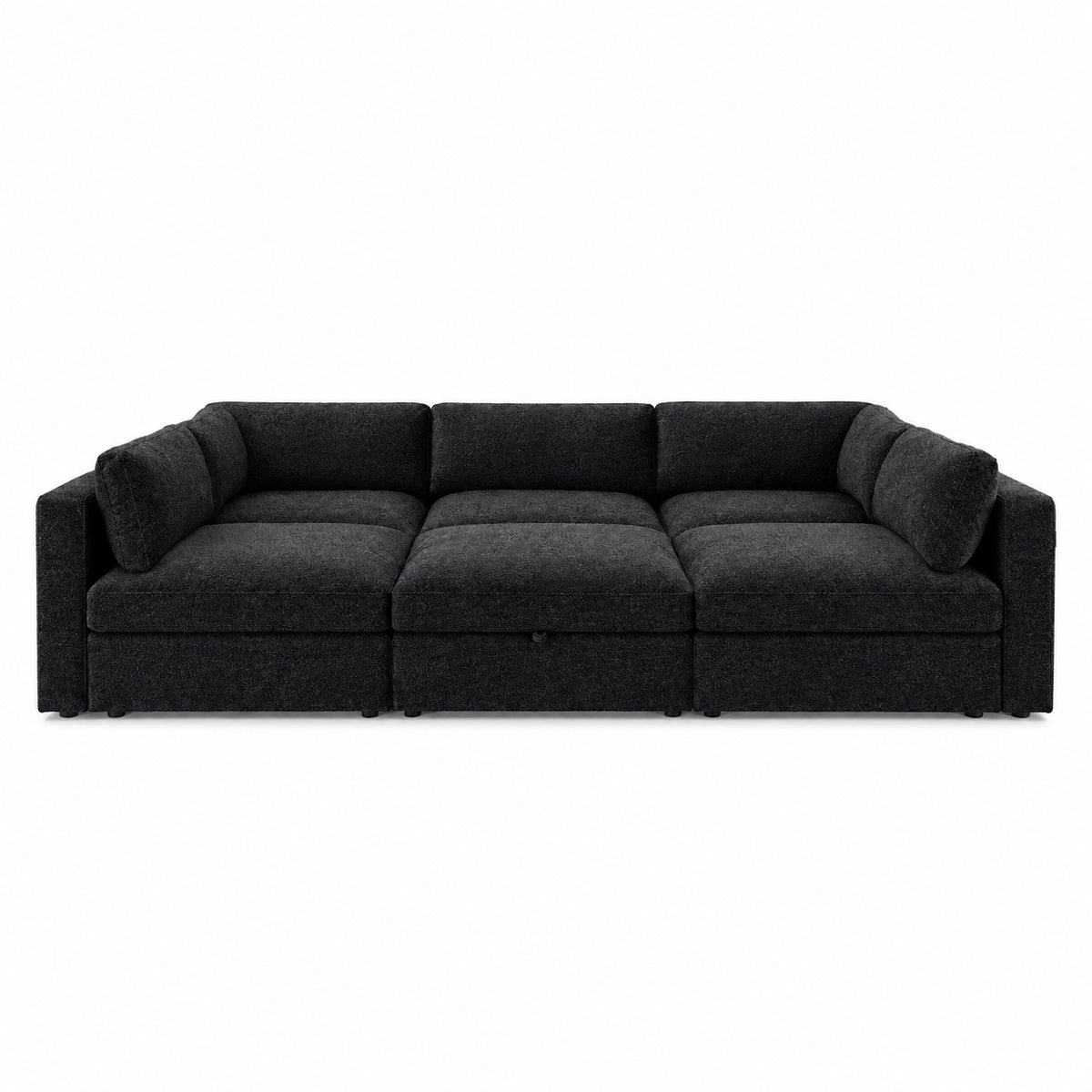 Bellano Pit Cinema Sofa — Bouclé Midnight — Box — Supportive memory foam