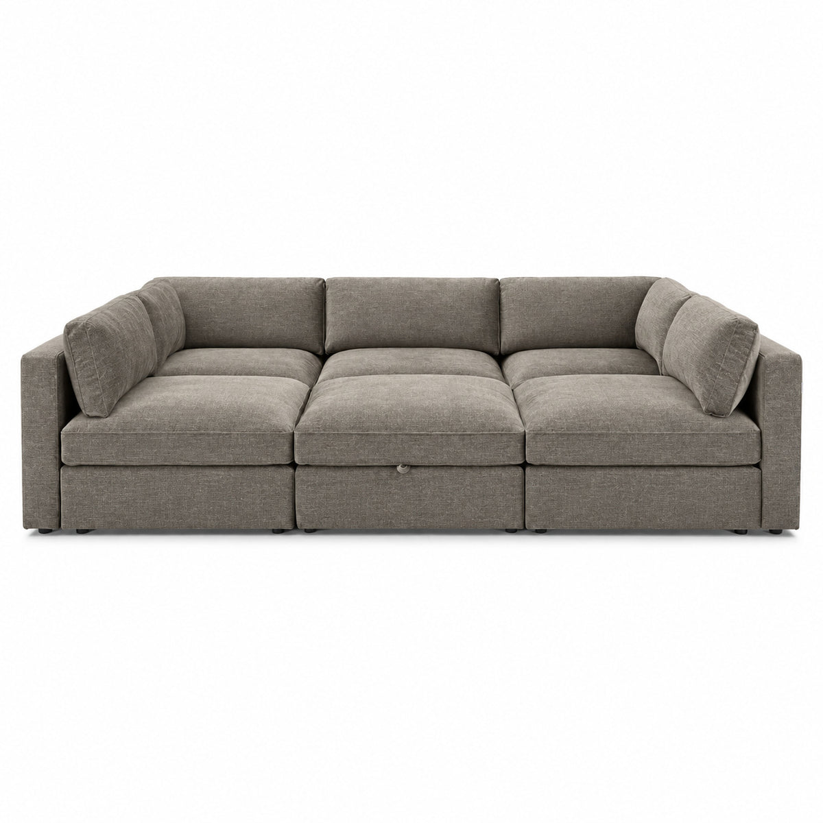 Bellano Pit Cinema Sofa — Luxe Chenille Crimsy Truffle — Box — Supportive memory foam