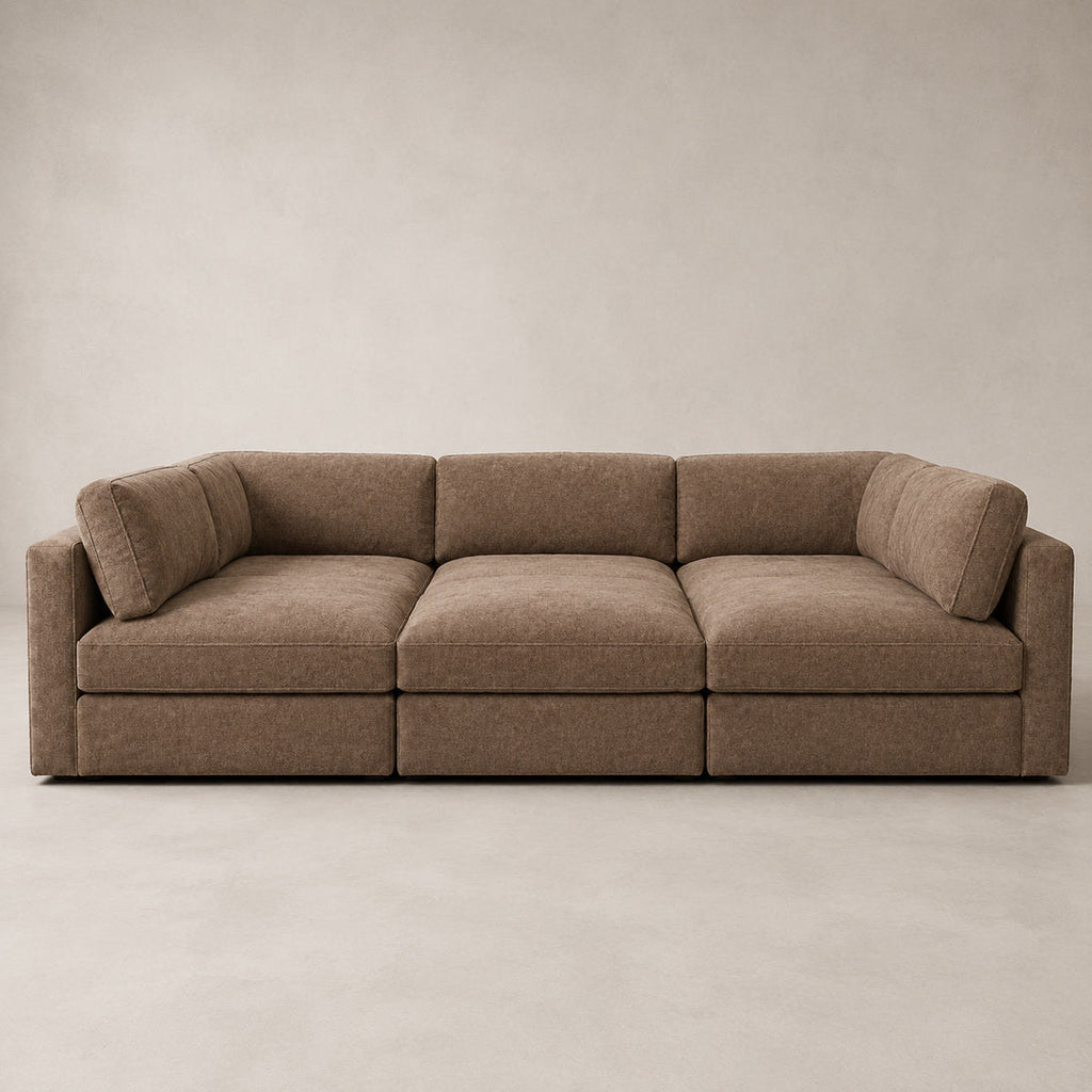 Bellano Pit Cinema Sofa in Coffee Luxe Chenille