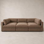 Bellano Pit Cinema Sofa in Coffee Luxe Chenille