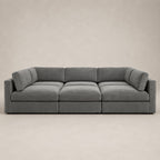 Bellano Pit Cinema Sofa in Luxe Steel Grey Luxe Chenille