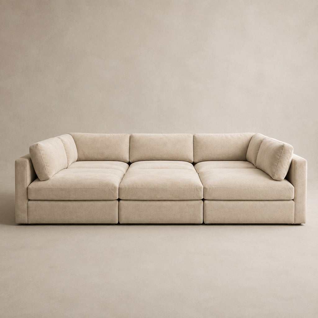 Bellano Pit Cinema Sofa in Summer Beach Luxe Chenille