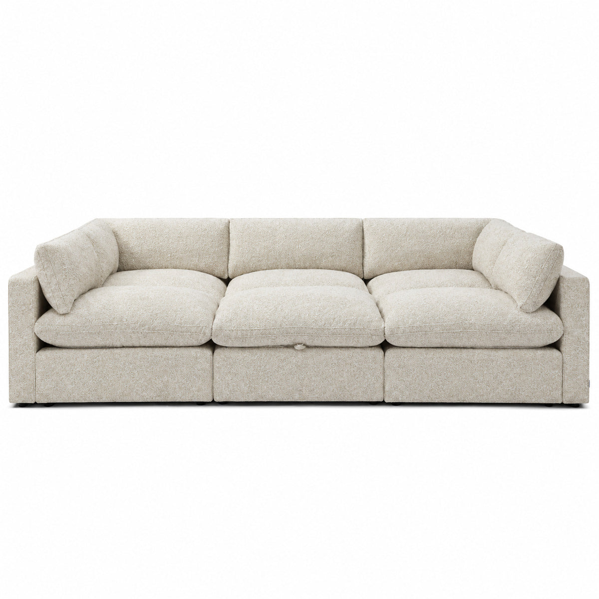 Bellano Pit Cinema Sofa — Bouclé Meringue — Pillow — Extra-soft fibre & feather