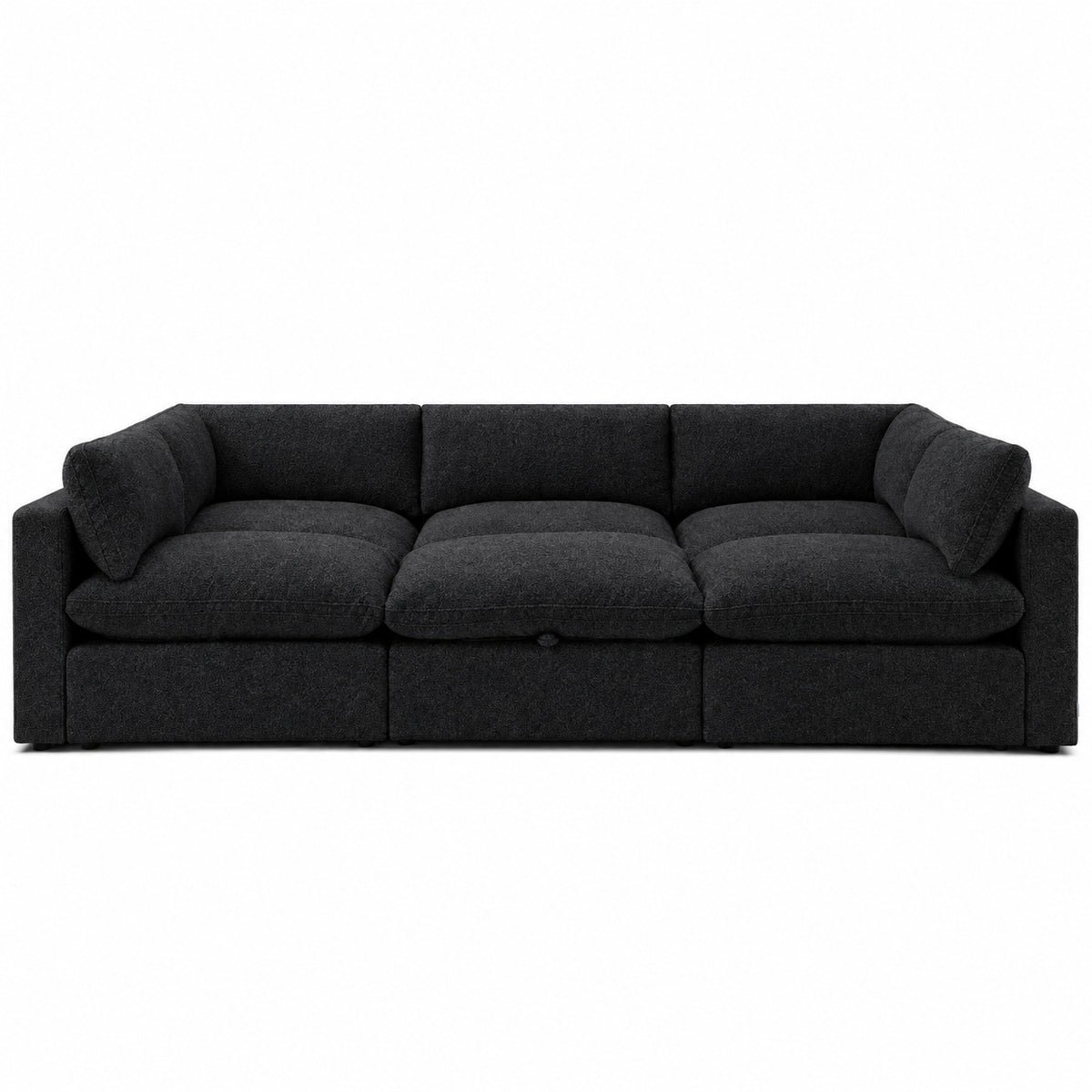 Bellano Pit Cinema Sofa — Bouclé Midnight — Pillow — Extra-soft fibre & feather