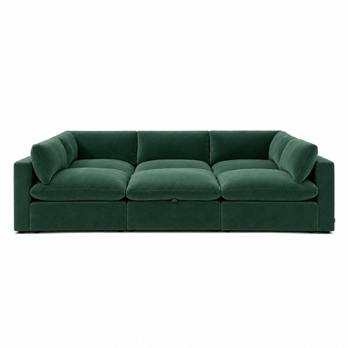 Bellano Pit Cinema Sofa — Plush Velvet Emerald — Pillow — Extra-soft fibre & feather
