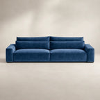 Luxury navy blue velvet sofa with modern design, perfect for contemporary living rooms
