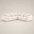 Luxury white corner sofa with modular design, plush cushions, ideal for modern living rooms