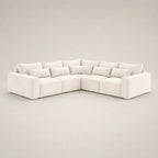Luxury white corner sofa with modular design, plush cushions, ideal for modern living rooms