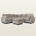 Luxury beige sectional sofa with ottoman, perfect for modern living rooms