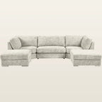Luxury light gray sectional sofa with chaise lounges, modern design for living room comfort