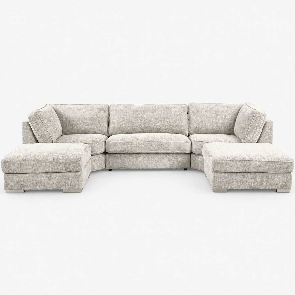 Bristol U Shape Corner Sofa — Light Neutral — cold light grey clean studio