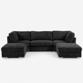 Bristol U Shape Corner Sofa — Midnight Noir — cold light grey clean studio