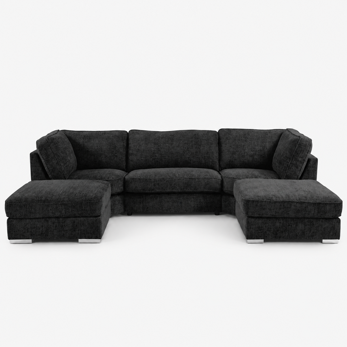 Bristol U Shape Corner Sofa — Midnight Noir — cold light grey clean studio