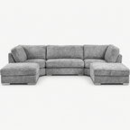 Bristol U Shape Corner Sofa — Smoked Steel — cold light grey clean studio