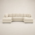 Luxury beige sectional sofa with chaise lounges, modern design for UK living rooms