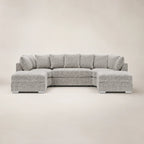 Luxury gray sectional sofa with chaise lounges, perfect for modern living rooms