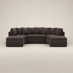 Luxury dark grey sectional sofa with chaise lounges, perfect for modern living rooms