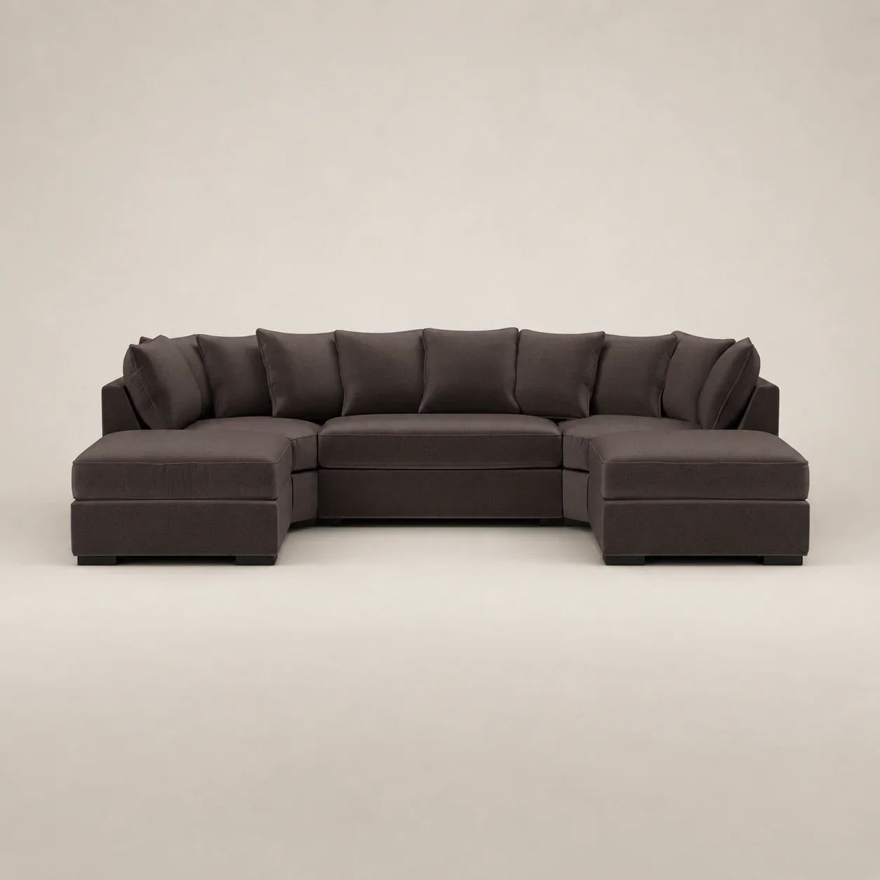 Luxury dark grey sectional sofa with chaise lounges, perfect for modern living rooms