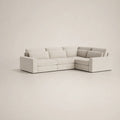 Modern L-shaped sectional sofa in neutral fabric, perfect for luxury living room furniture