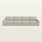Modern beige modular sofa with four seats, ideal for luxury living room furniture