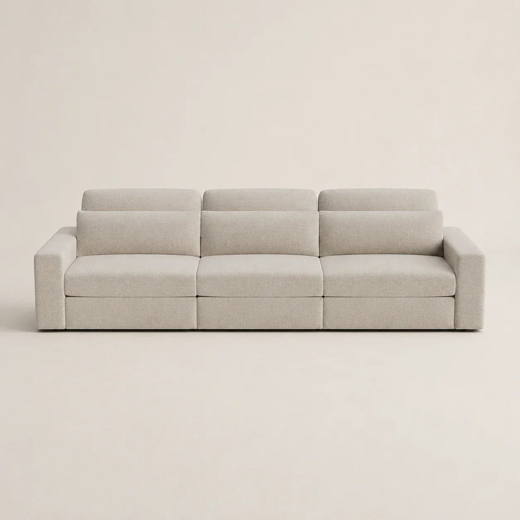 Modern beige 3-seater sofa with modular design, perfect for luxury living rooms