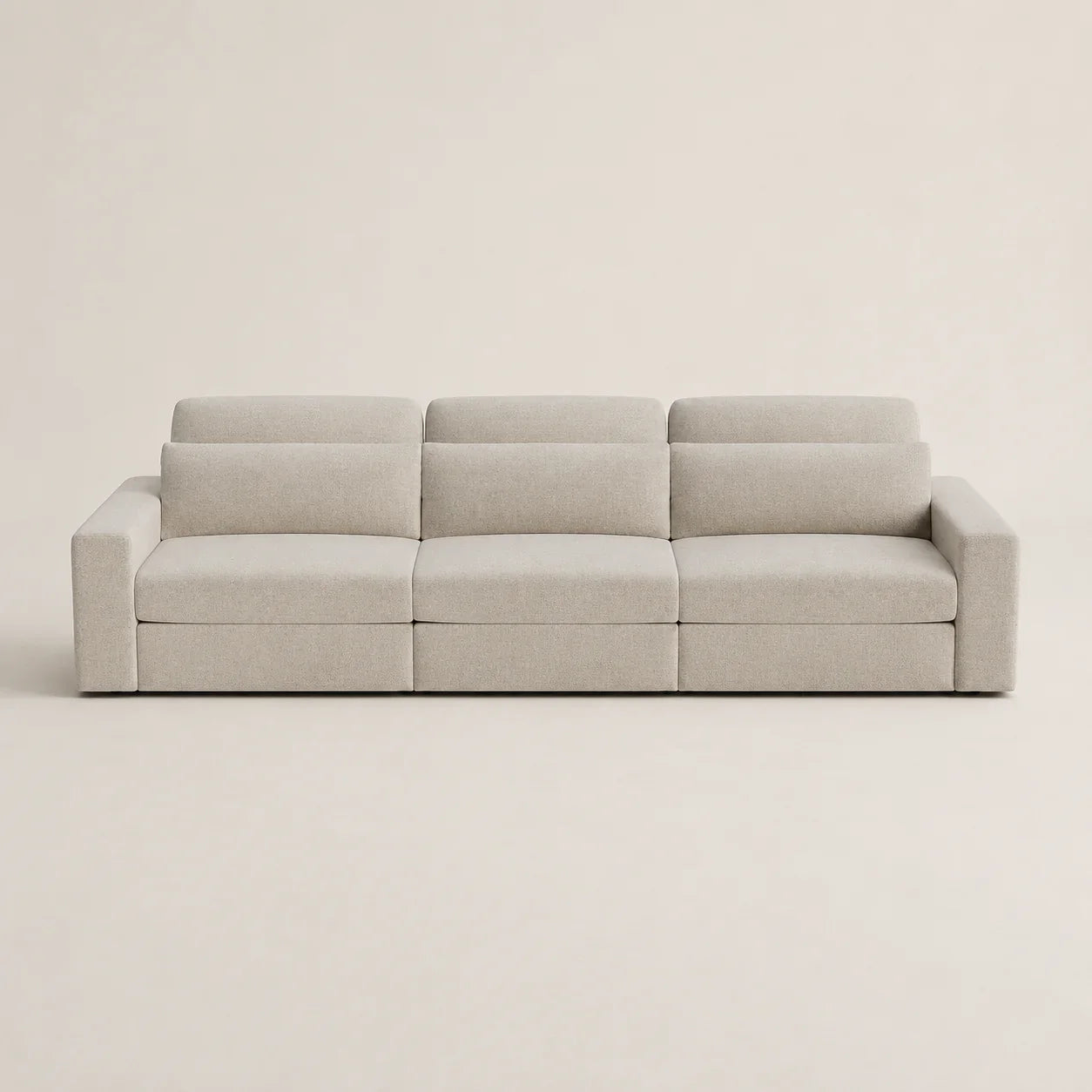 Modern beige 3-seater sofa with modular design, perfect for luxury living rooms