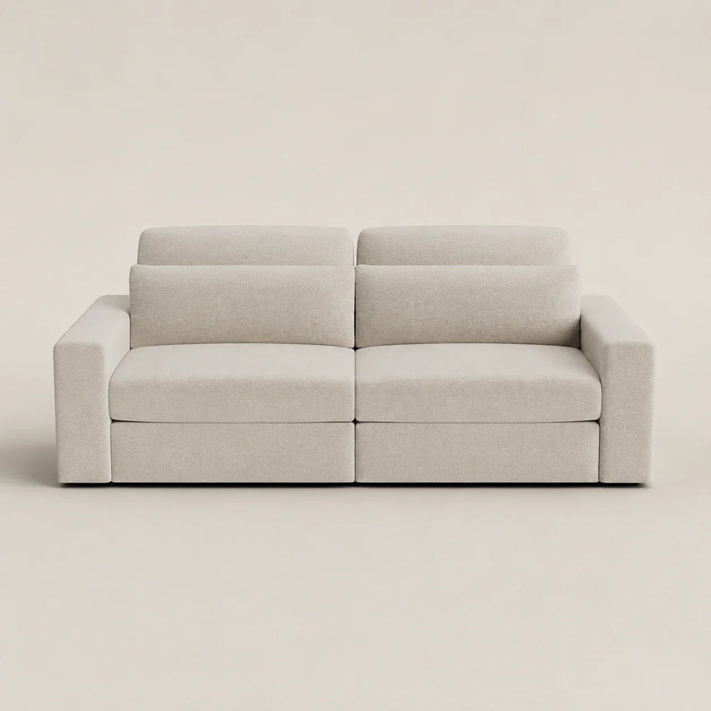 Modern beige two-seater sofa with modular design, ideal for luxury living rooms