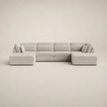 Chaldon Open End Large U-Shape Sofa - Midnight Noir