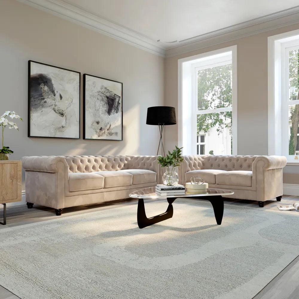 Chaplin Chesterfield Cream Sofa Range CK Living