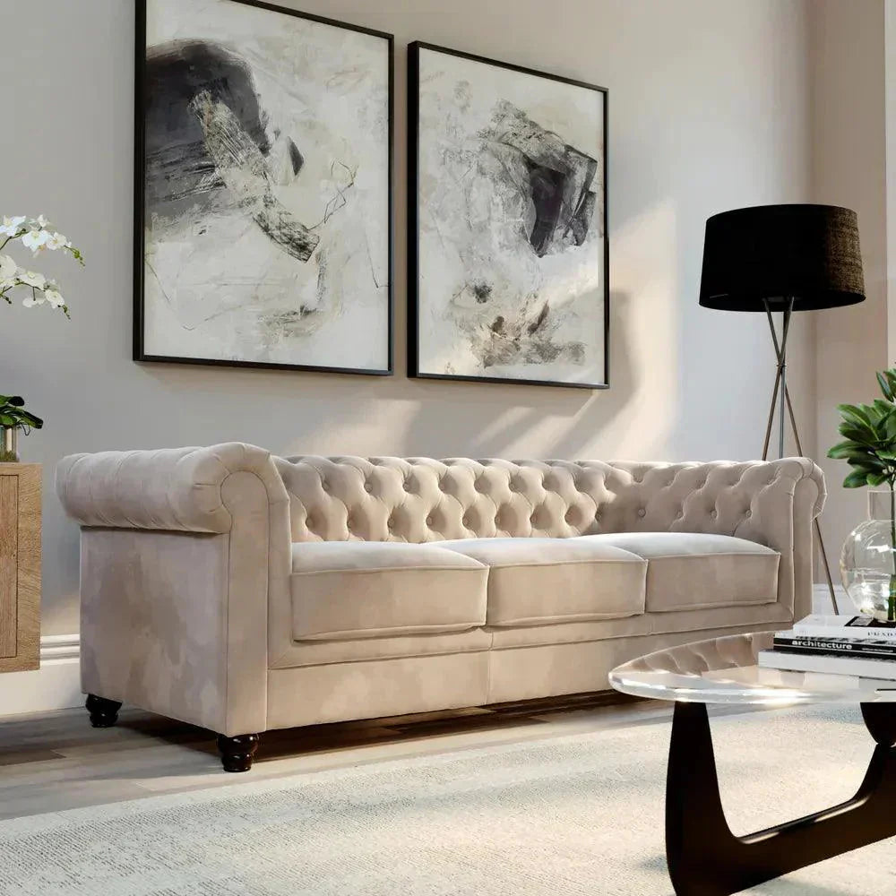 Chaplin Chesterfield Cream Sofa Range CK Living
