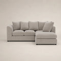 Luxury grey sectional sofa with chaise lounge, plush cushions, modern design for living room comfort
