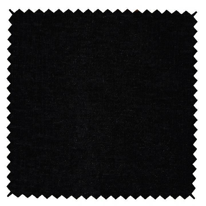 Black chenille fabric swatch with zigzag edges, ideal for sofas and beds upholstery.
