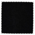 Black chenille fabric swatch with zigzag edges, ideal for sofas and beds upholstery.