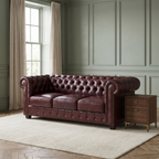 Chesterfield Leather 3 Seater - Oxblood — lifestyle room hero