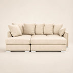 Beige luxury sofa with plush cushions and modern design, ideal for contemporary living rooms