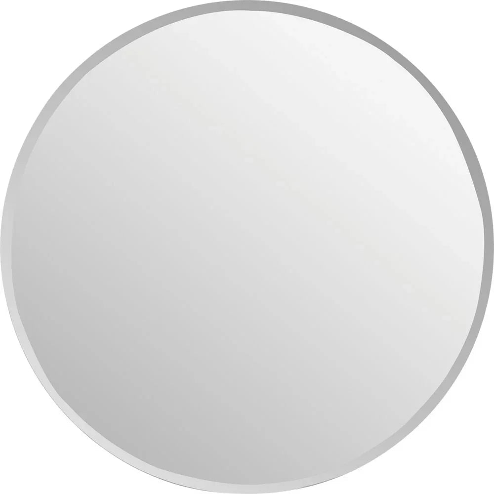 Round wall mirror with sleek silver frame for modern home decor