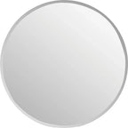 Round wall mirror with sleek silver frame for modern home decor