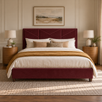 CK Living Argent upholstered bed — front lifestyle view