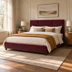 CK Living Argent upholstered bed — opposite-angle lifestyle view