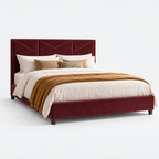 CK Living Argent upholstered bed — cold light-grey studio view