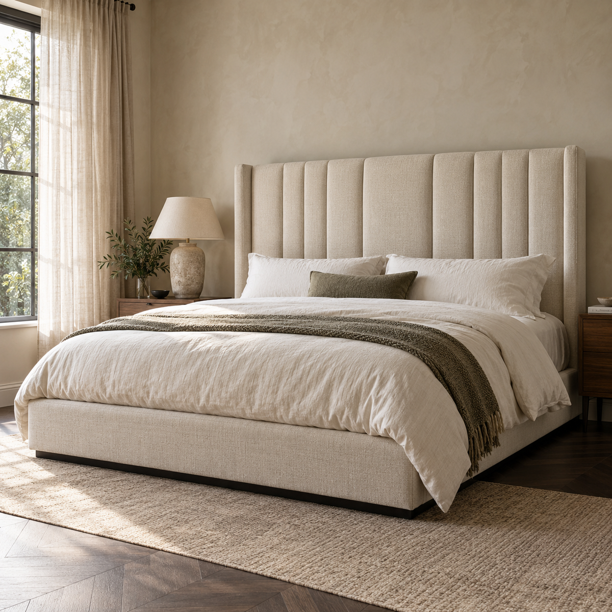 CK Living Arundel upholstered bed — lifestyle visualisation